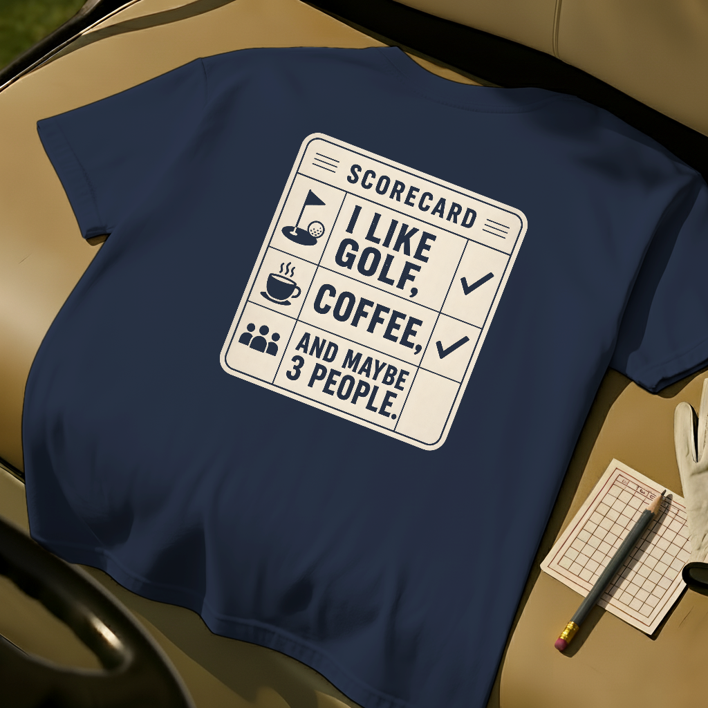 I Like Golf, Coffee And Maybe 3 People - Navy