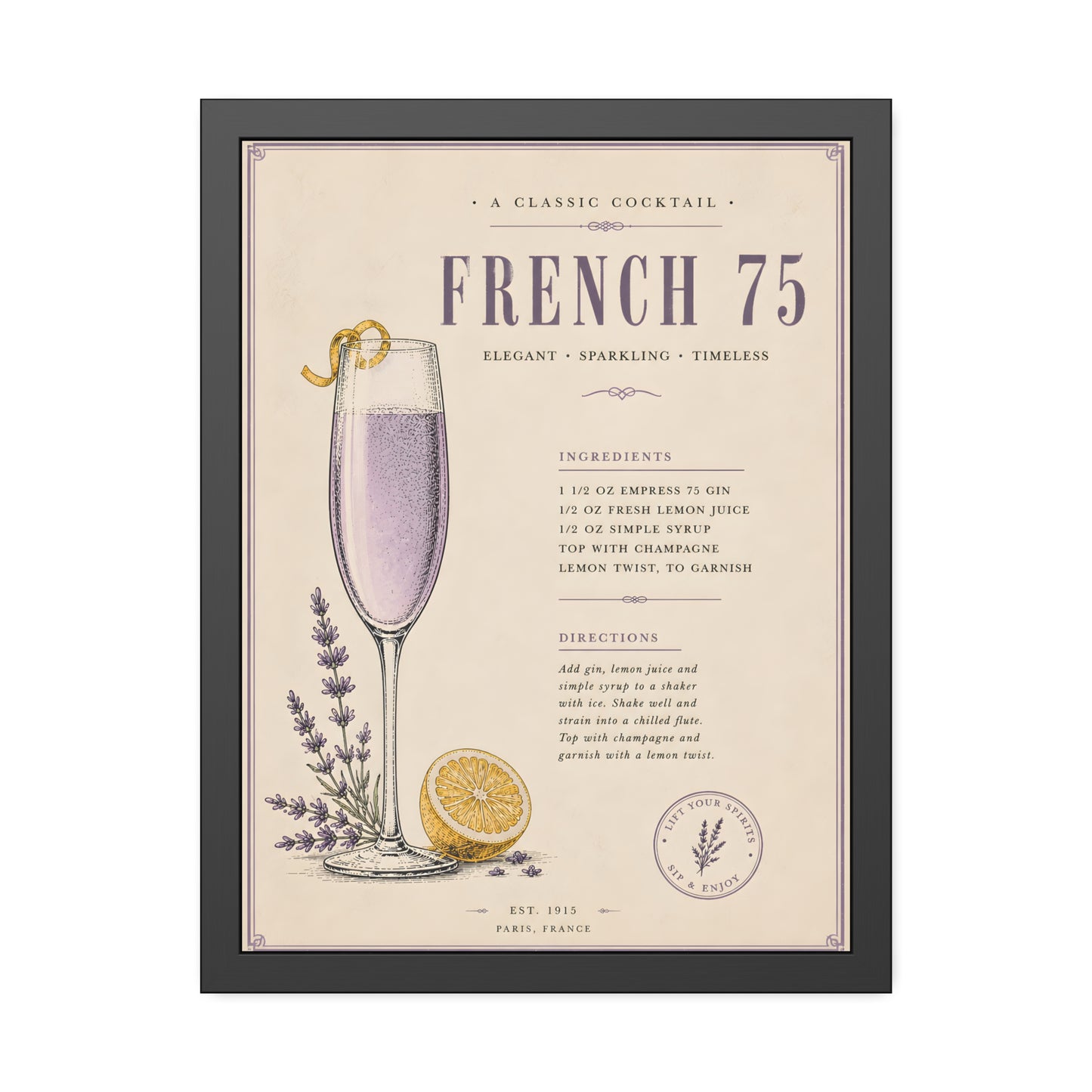 FRAMED FRENCH 75