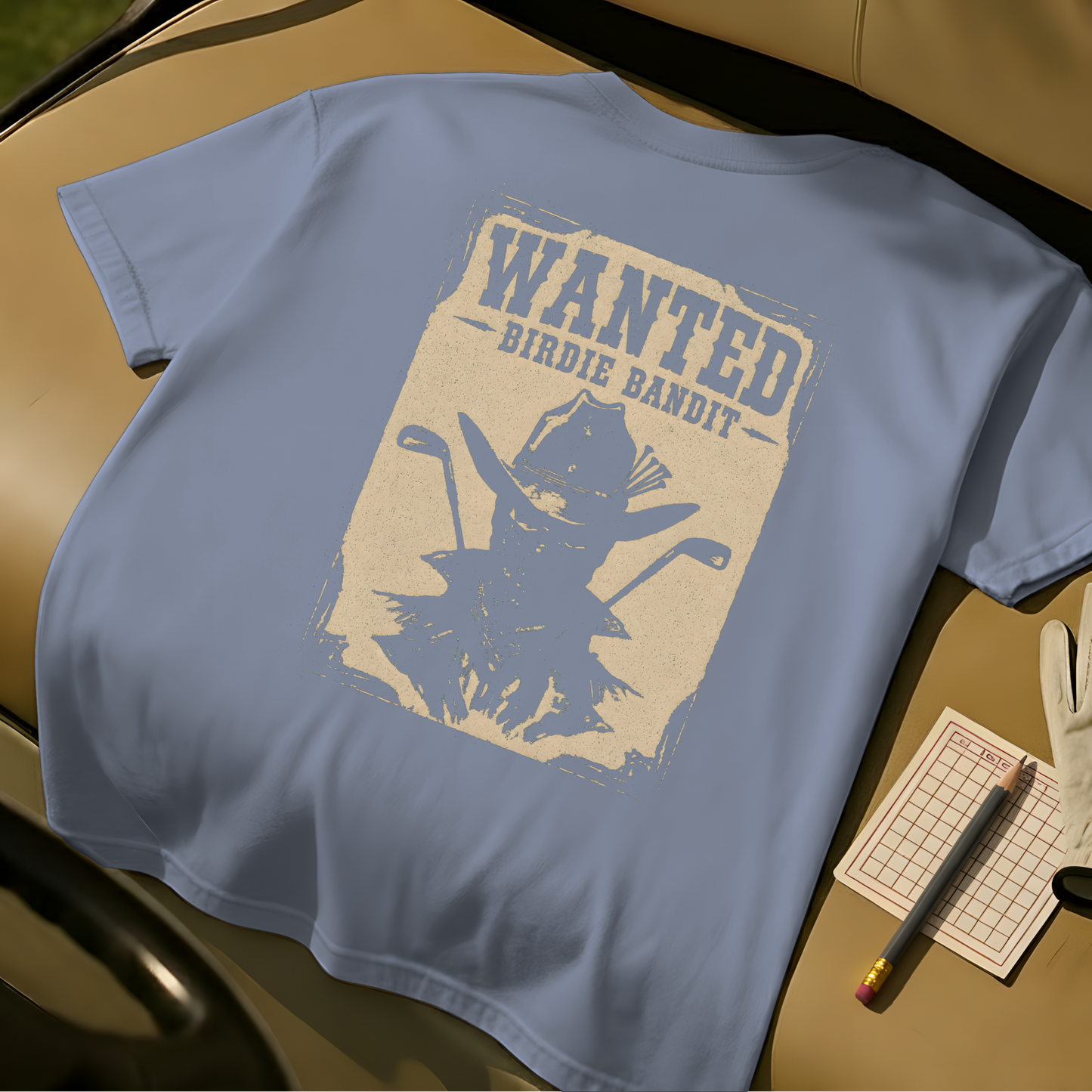 Wanted: Birdie Bandit Tee - Blue Jean