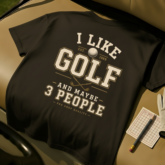 I Like Golf And Maybe 3 People - Black