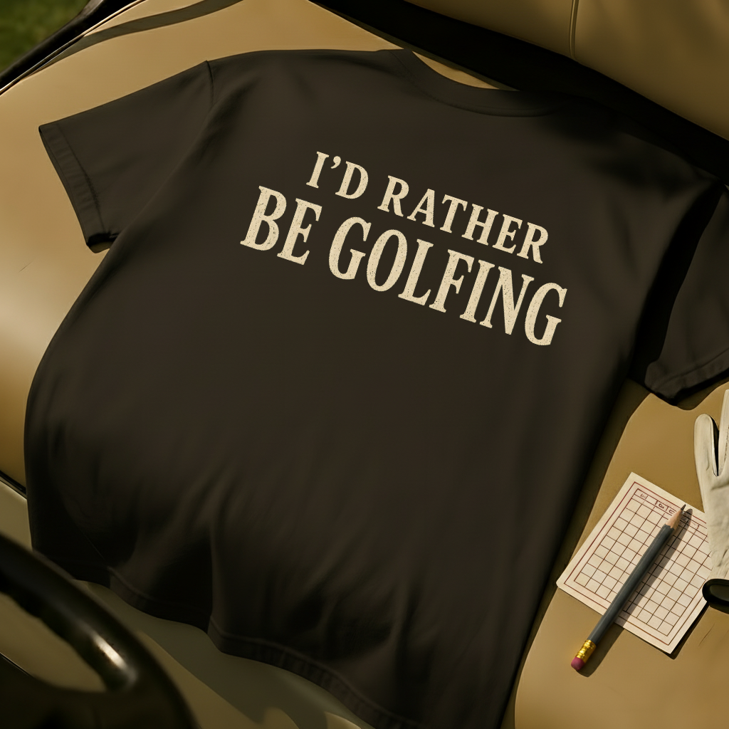 I'd Rather Be Golfing Tee - Black