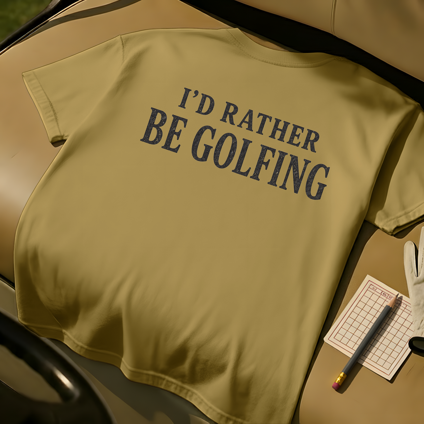 I'd Rather Be Golfing Tee - Mustard