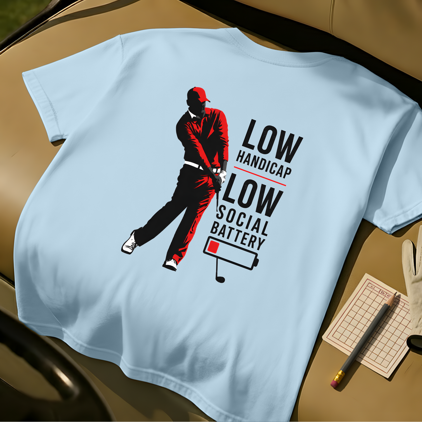 Low Social Battery Tee - Chambray