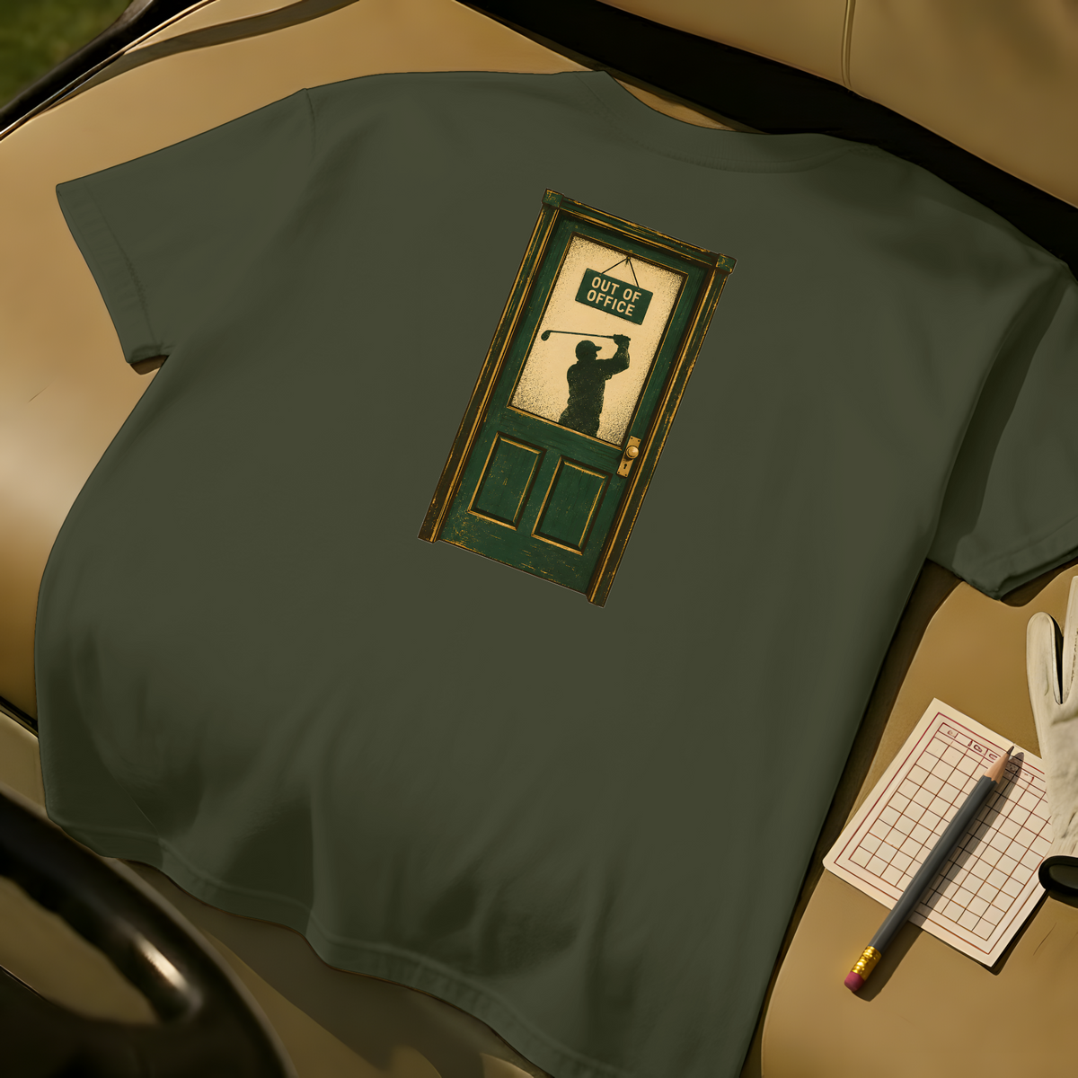 Out Of Office T-Shirt - Moss